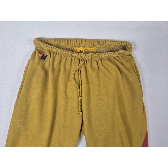 Aviator Nation Lightning Bolt Mustard Yellow Women’s Sweatpants Size XL - Picture 2 of 10